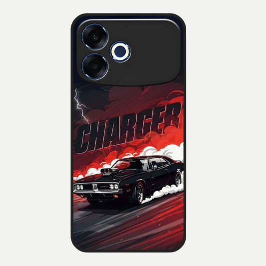  Dark Charger Fury Glass Case For Oppo F33 Pro 5G back cover – full design glossy printed glass finish