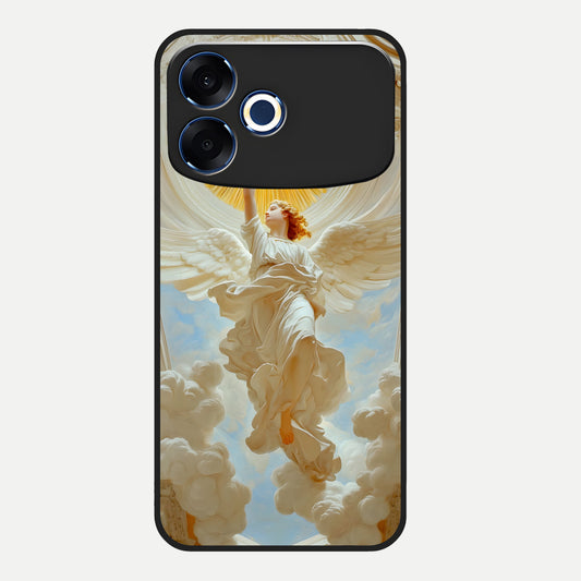  Divine Light Angel Glass Case For Oppo F33 Pro 5G back cover – full design glossy printed glass finish