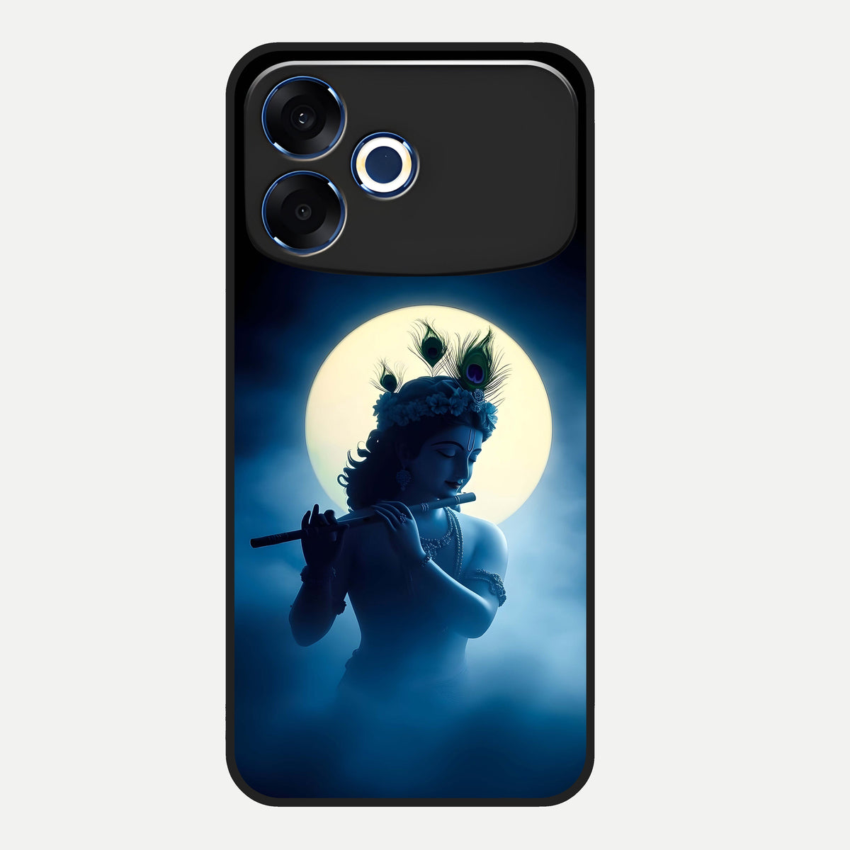  Divine Moon Flute Glass Case For Oppo F33 Pro 5G back cover – full design glossy printed glass finish
