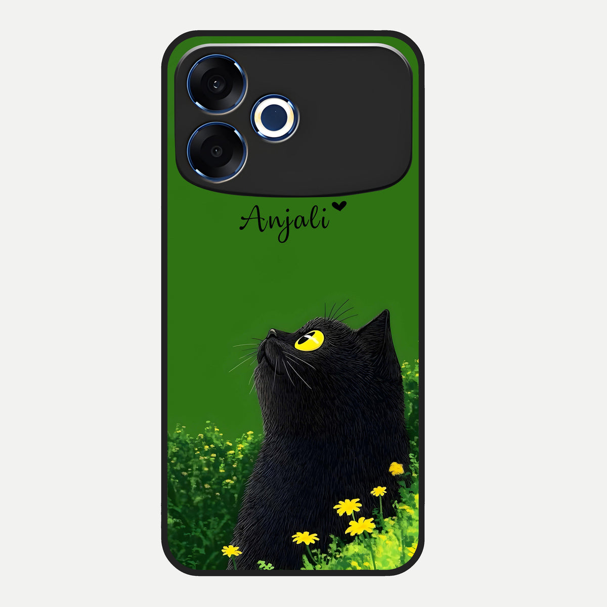  Emerald Cat Custom Name Glass Case For Oppo F33 Pro 5G back cover – full design glossy printed glass finish