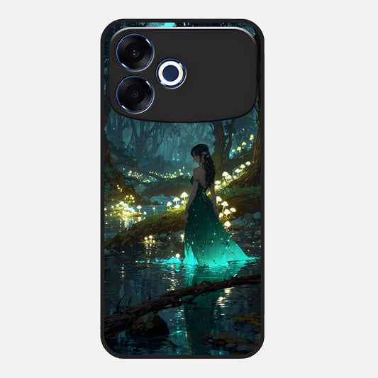  Enchanted Forest Glow Glass Case For Oppo F33 Pro 5G back cover – full design glossy printed glass finish