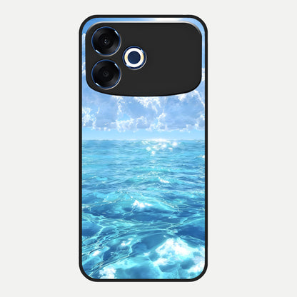  Endless Ocean Horizon Glass Case For Oppo F33 Pro 5G back cover – full design glossy printed glass finish