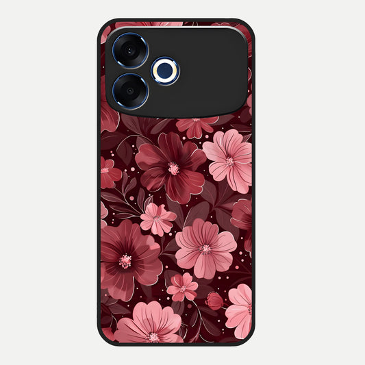  Flower Blush Bloom Glass Case For Oppo F33 Pro 5G back cover – full design glossy printed glass finish