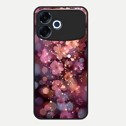  Glowing Petal Bliss Glass Case For Oppo F33 Pro 5G back cover – full design glossy printed glass finish