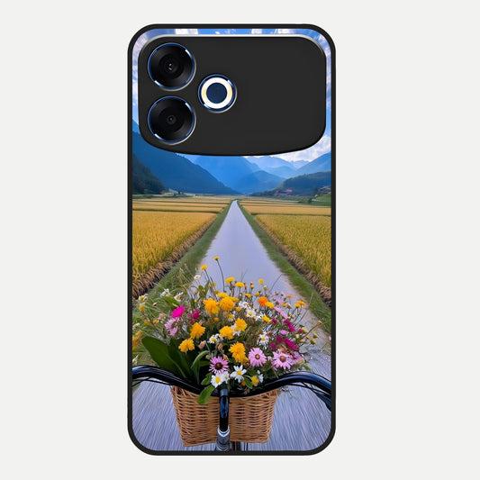  Golden Field Journey Glass Case For Oppo F33 Pro 5G back cover – full design glossy printed glass finish