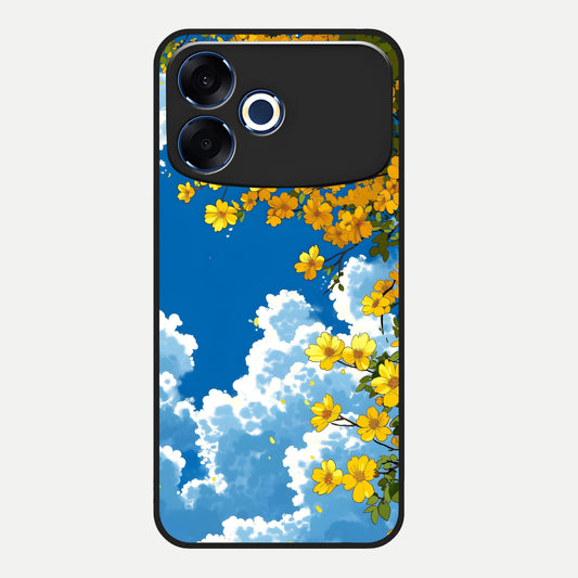  Golden Petal Sky Glass Case For Oppo F33 Pro 5G back cover – full design glossy printed glass finish