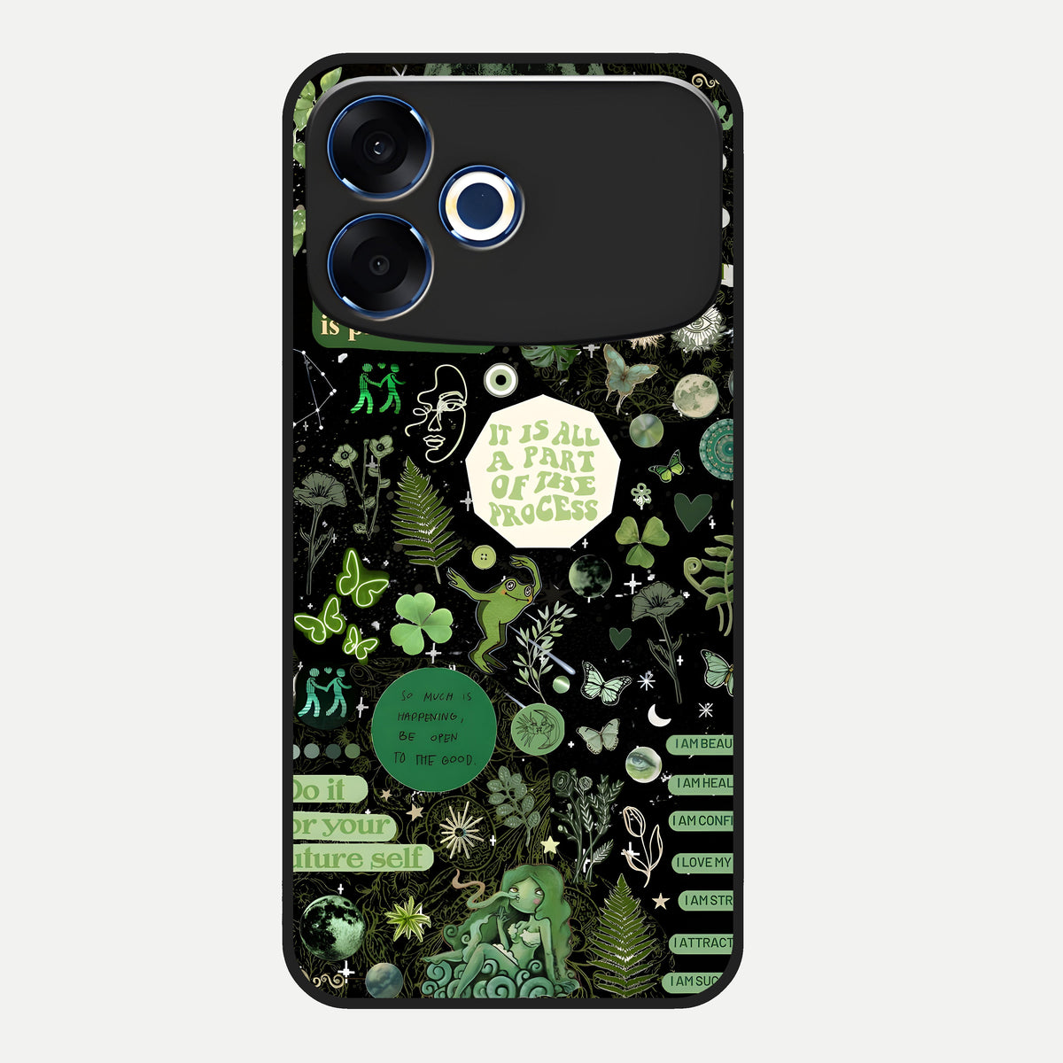  Green Mandala Pattern Glass Case For Oppo F33 Pro 5G back cover – full design glossy printed glass finish
