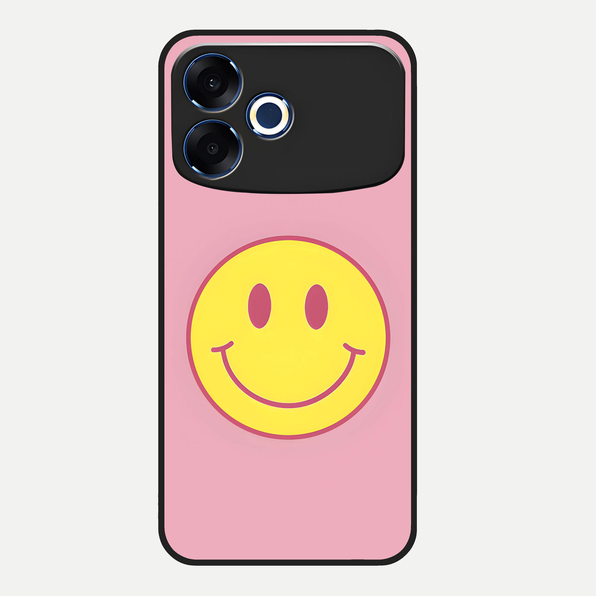  Happy Pink Mood Glass Case For Oppo F33 Pro 5G back cover – full design glossy printed glass finish
