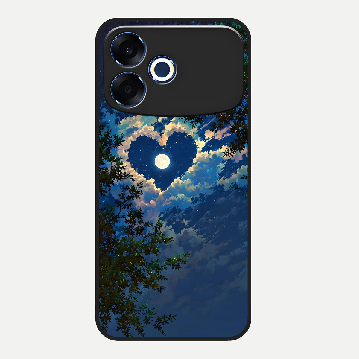  Heart With Moon Sky Glass Case For Oppo F33 Pro 5G back cover – full design glossy printed glass finish