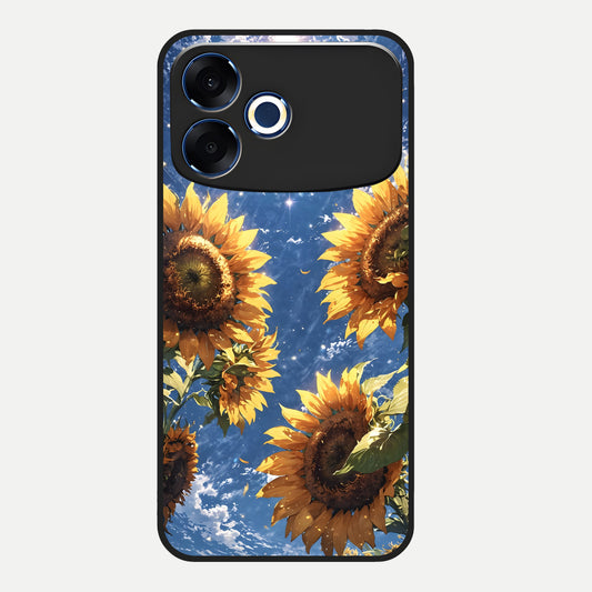  Heavenly Sunflower Rise Glass Case For Oppo F33 Pro 5G back cover – full design glossy printed glass finish