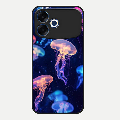  Jellyfish Pattern Glass Case For Oppo F33 Pro 5G back cover – full design glossy printed glass finish