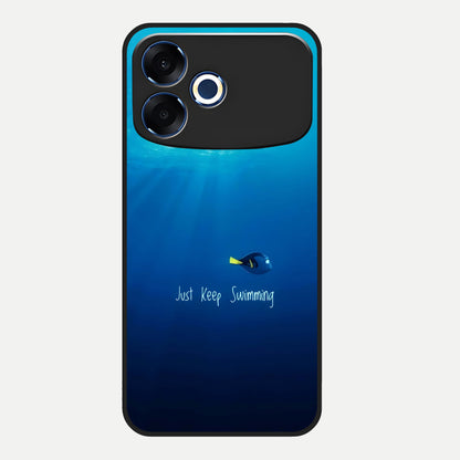  Just Keep Swimming Glass Case For Oppo F33 Pro 5G back cover – full design glossy printed glass finish