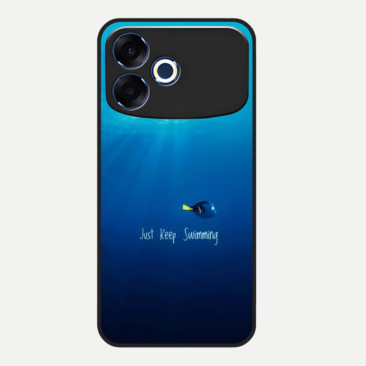  Just Keep Swimming Glass Case For Oppo F33 Pro 5G back cover – full design glossy printed glass finish