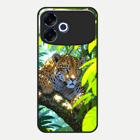  Leopard in Jungle Glass Case For Oppo F33 Pro 5G back cover – full design glossy printed glass finish