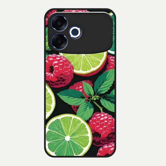  Lime and Raspberry Pattern Glass Case For Oppo F33 Pro 5G back cover – full design glossy printed glass finish
