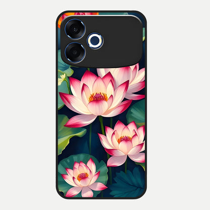  Lotus Dream Serenity Glass Case For Oppo F33 Pro 5G back cover – full design glossy printed glass finish