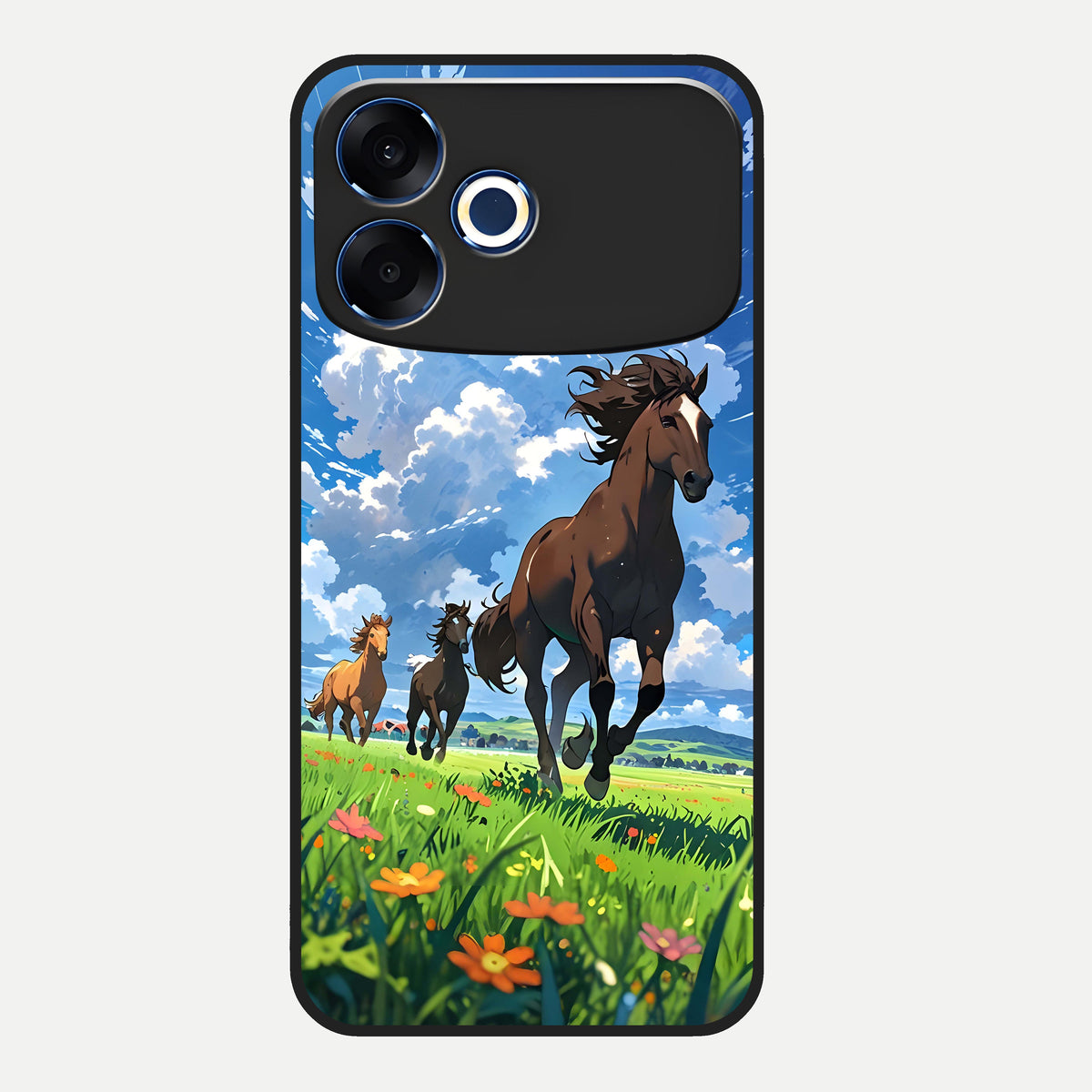  Majestic Horses Galloping Glass Case For Oppo F33 Pro 5G back cover – full design glossy printed glass finish