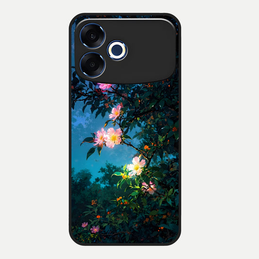  Midnight Bloom Glow Glass Case For Oppo F33 Pro 5G back cover – full design glossy printed glass finish