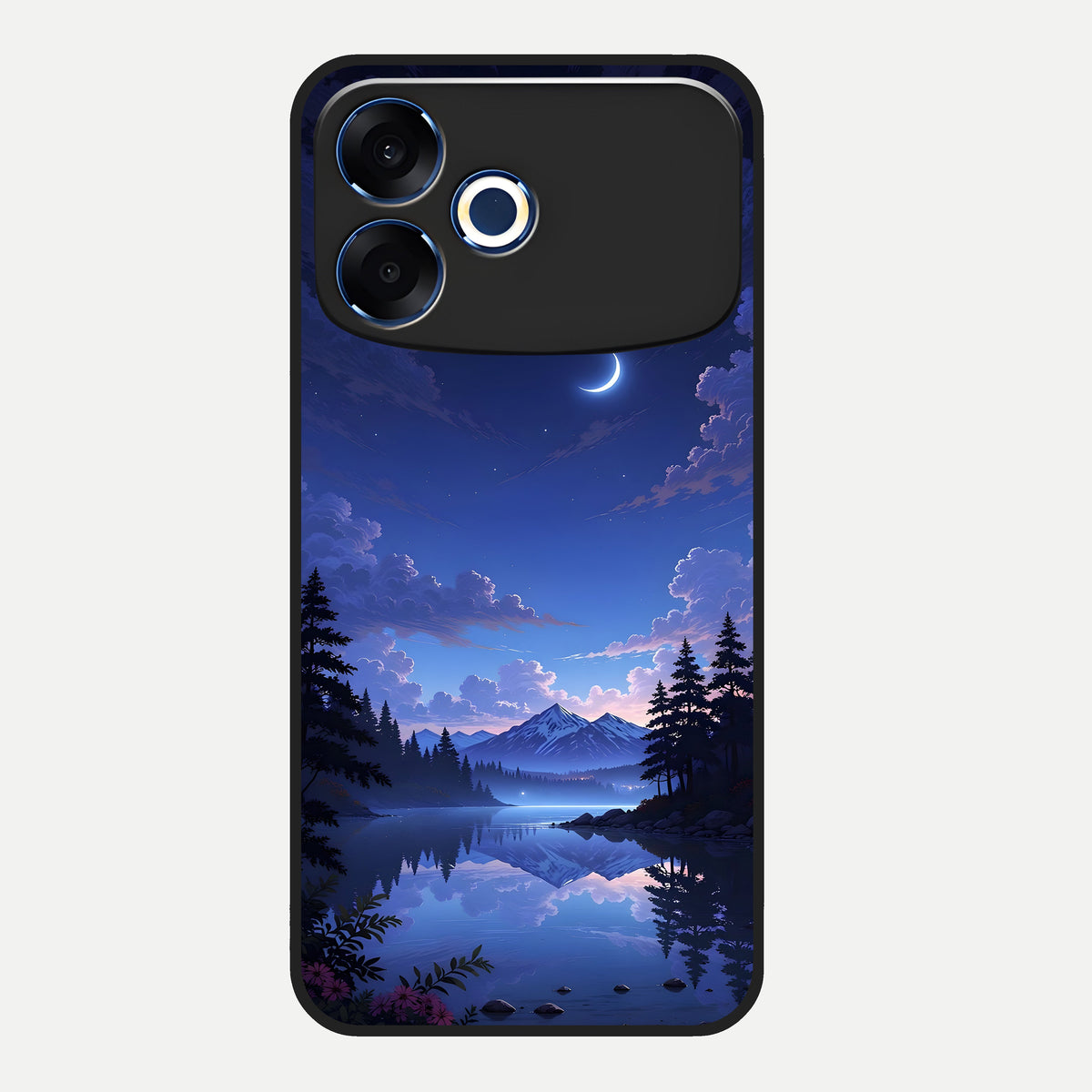  Midnight Lake Peace Glass Case For Oppo F33 Pro 5G back cover – full design glossy printed glass finish
