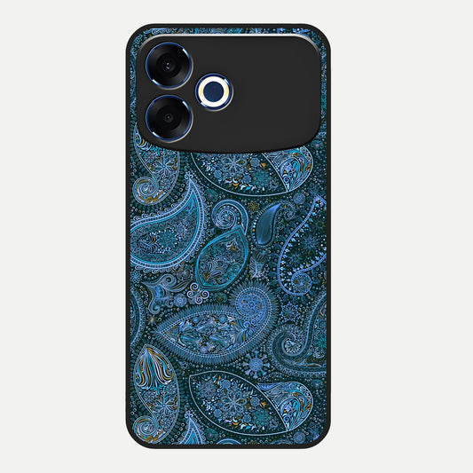  Midnight Paisley Glow Glass Case For Oppo F33 Pro 5G back cover – full design glossy printed glass finish