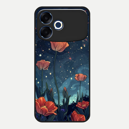  Midnight Tulip Glow Glass Case For Oppo F33 Pro 5G back cover – full design glossy printed glass finish