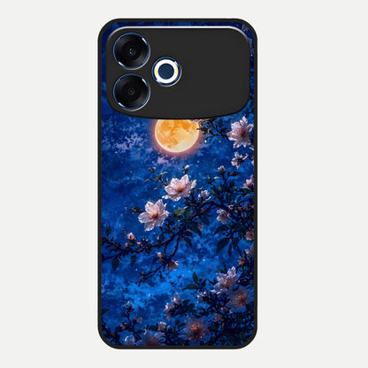  Moonlit Blossoms Night Glass Case For Oppo F33 Pro 5G back cover – full design glossy printed glass finish