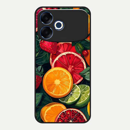  Multiple Fruits Glass Case For Oppo F33 Pro 5G back cover – full design glossy printed glass finish
