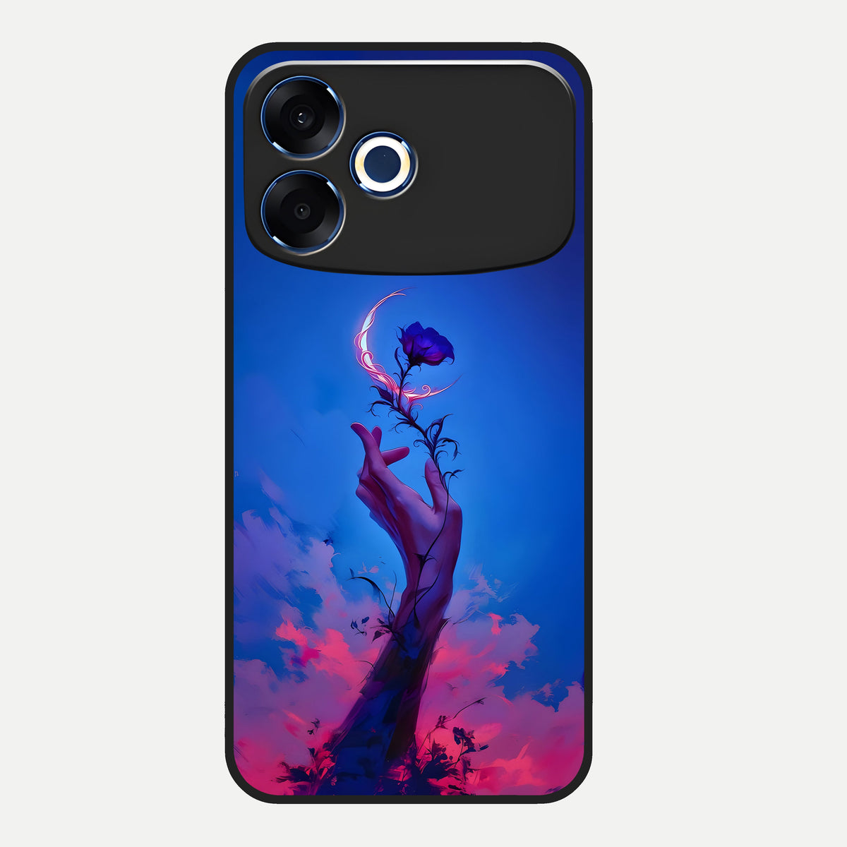  Mystic Hand Glass Case For Oppo F33 Pro 5G back cover – full design glossy printed glass finish
