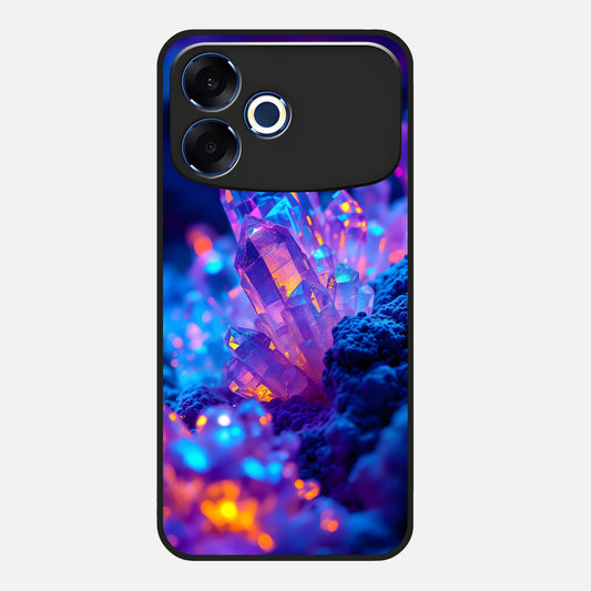  Neon Aura Shards Glass Case For Oppo F33 Pro 5G back cover – full design glossy printed glass finish