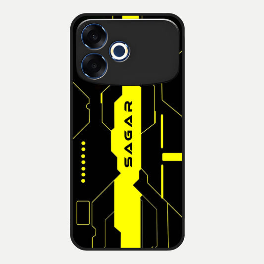  Neon CYBERPUNK Custom Name Glass Case For Oppo F33 Pro 5G back cover – full design glossy printed glass finish