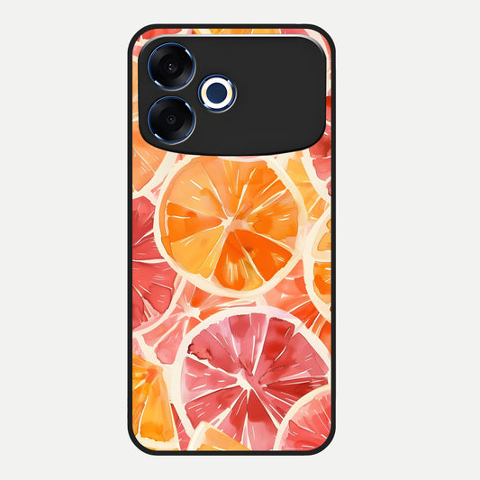  Orange Fruits Pattern Glass Case For Oppo F33 Pro 5G back cover – full design glossy printed glass finish