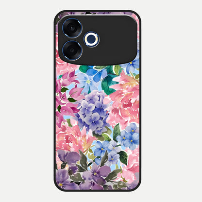  Pastel Floral Mix Glass Case For Oppo F33 Pro 5G back cover – full design glossy printed glass finish