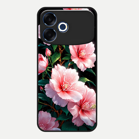  Peach Flower Glass Case For Oppo F33 Pro 5G back cover – full design glossy printed glass finish