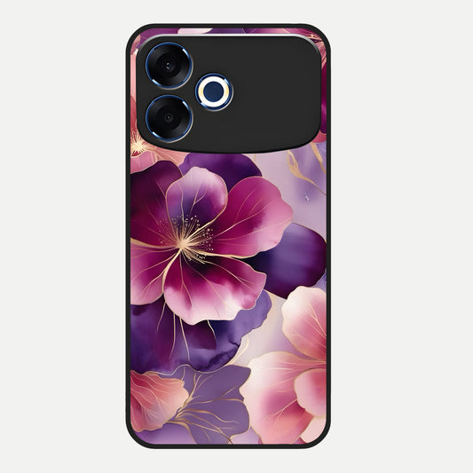  Pink Bouquet Florals Glass Case For Oppo F33 Pro 5G back cover – full design glossy printed glass finish