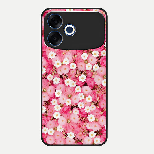 Pink Daisy Bliss Glass Case For Oppo F33 Pro 5G back cover – full design glossy printed glass finish