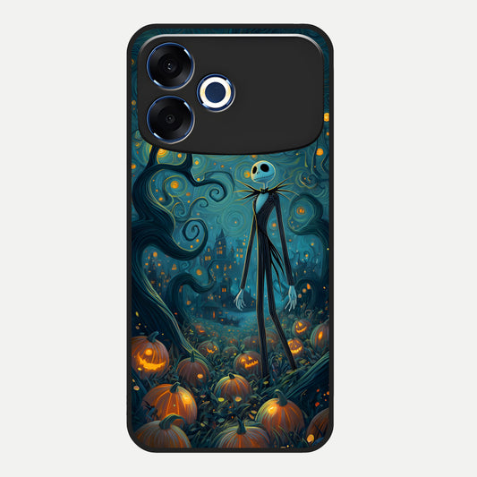  Pumpkin Moon Night Glass Case For Oppo F33 Pro 5G back cover – full design glossy printed glass finish
