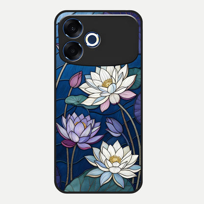  Purple Lotus Stained Glass Case For Oppo F33 Pro 5G back cover – full design glossy printed glass finish
