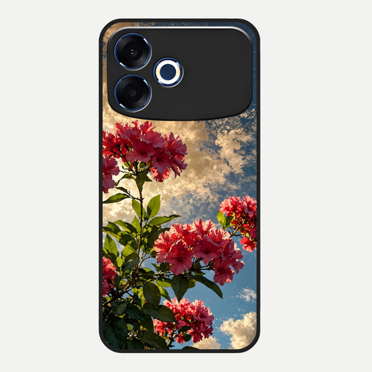  Red Bloom Skies Glass Case For Oppo F33 Pro 5G back cover – full design glossy printed glass finish