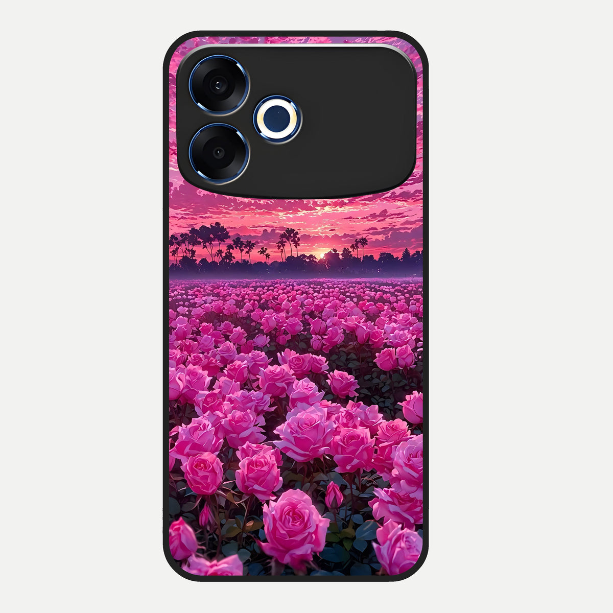  Rose Sunset Valley Glass Case For Oppo F33 Pro 5G back cover – full design glossy printed glass finish