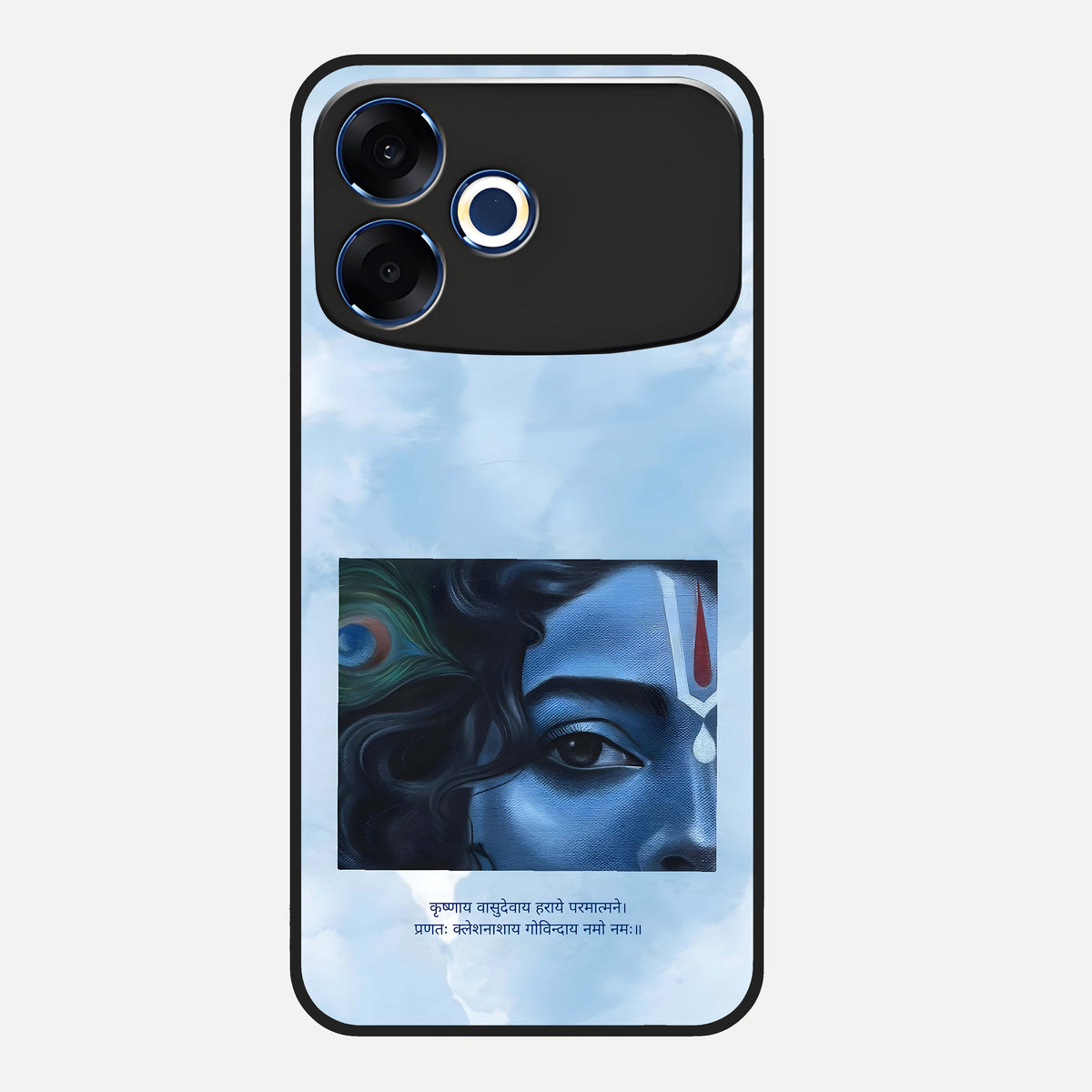  Spiritual Krishna Glass Case For Oppo F33 Pro 5G back cover – full design glossy printed glass finish