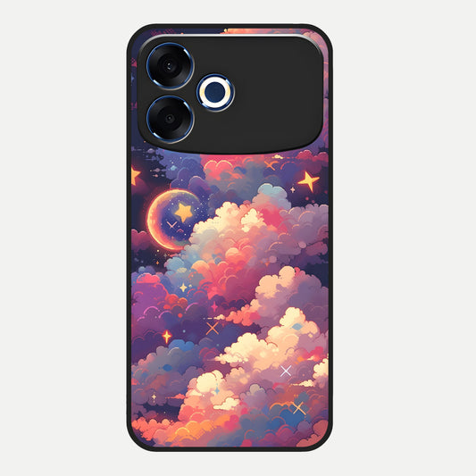  Starlit Dream Clouds Glass Case For Oppo F33 Pro 5G back cover – full design glossy printed glass finish