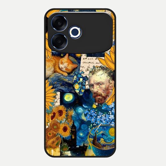  Sunflower Chic Mood Custom Name Glass Case For Oppo F33 Pro 5G back cover – full design glossy printed glass finish