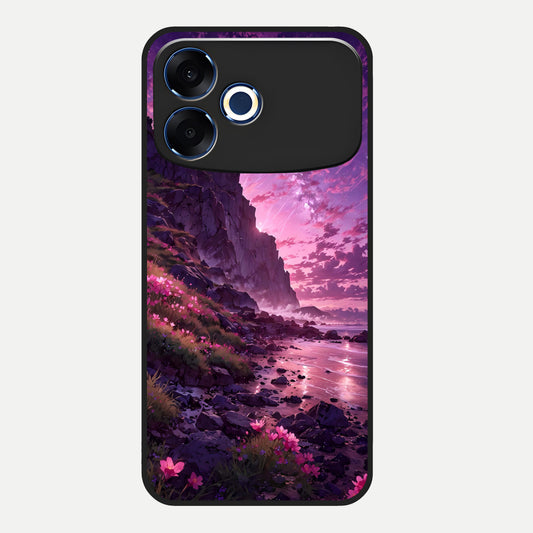  Twilight Blossom Coast Glass Case For Oppo F33 Pro 5G back cover – full design glossy printed glass finish