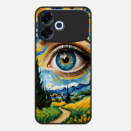  Van Gogh Eye Glass Case For Oppo F33 Pro 5G back cover – full design glossy printed glass finish