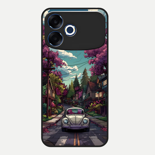  Vintage Street Drive Glass Case For Oppo F33 Pro 5G back cover – full design glossy printed glass finish