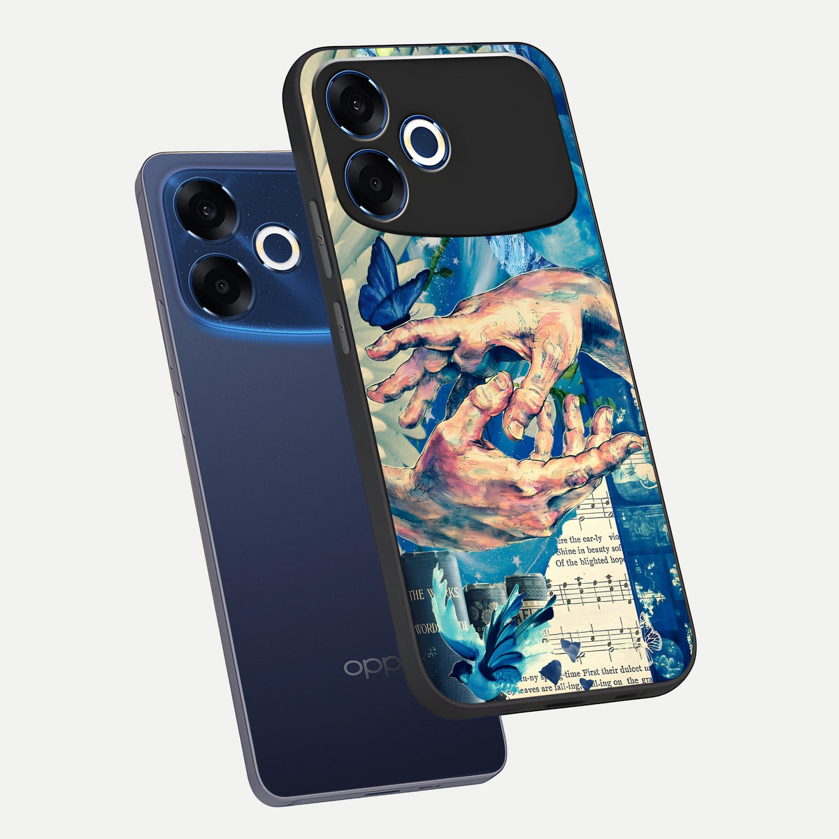  Aesthetic Divider phone case For Oppo F33 Pro 5G showing premium glass back cover with detailed artwork