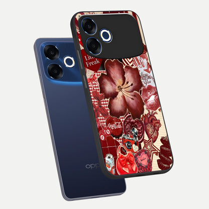  Aesthetic Little Freak phone case For Oppo F33 Pro 5G showing premium glass back cover with detailed artwork