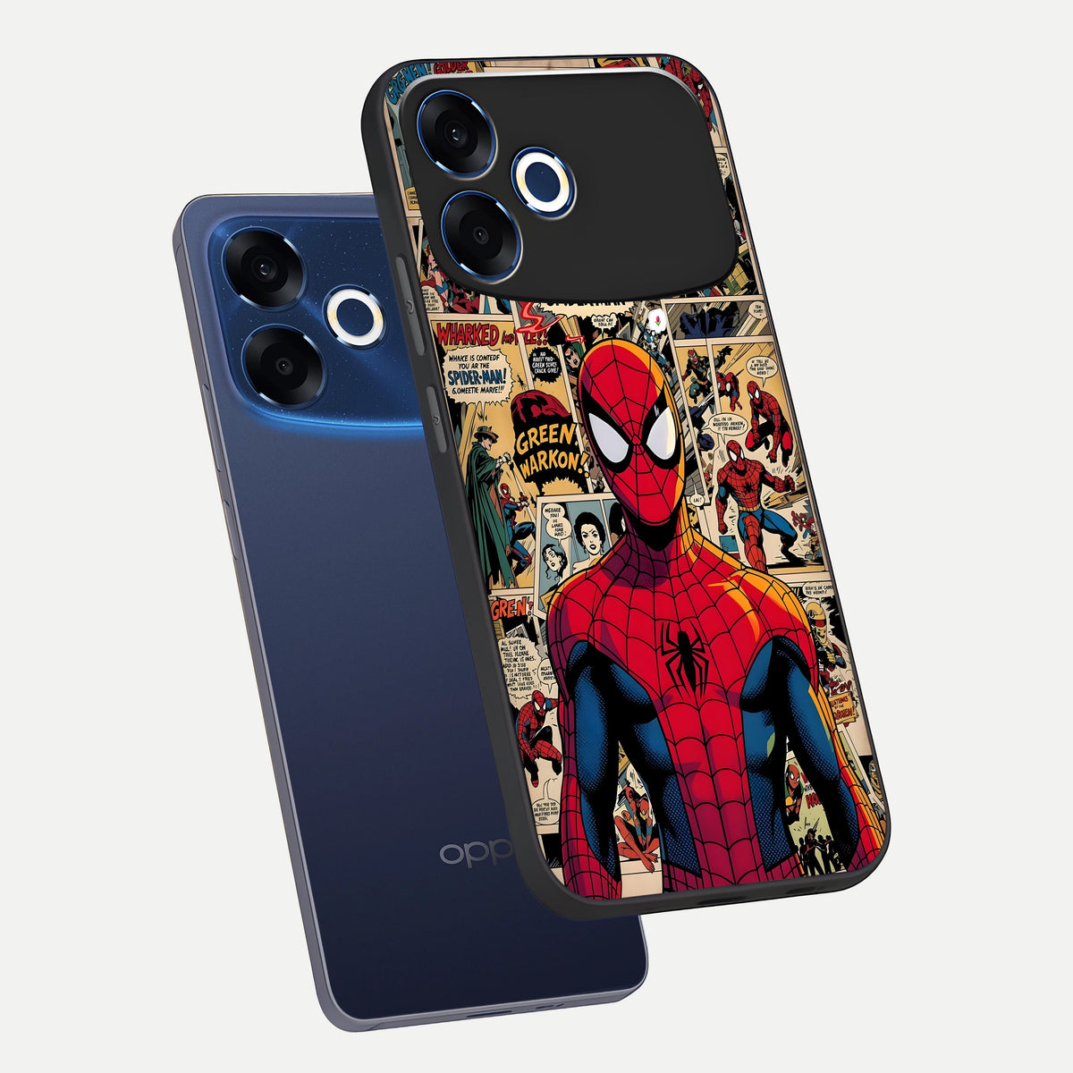  Aesthetic Spider phone case For Oppo F33 Pro 5G showing premium glass back cover with detailed artwork