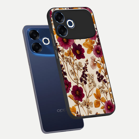  Autumn Wine Bloom phone case For Oppo F33 Pro 5G showing premium glass back cover with detailed artwork