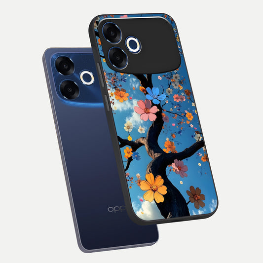  Blossom Dream Sky phone case For Oppo F33 Pro 5G showing premium glass back cover with detailed artwork
